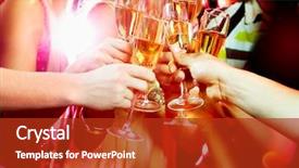  Presentation with good - PPT theme enhanced with party - close-up of people making good background and a crimson colored foreground