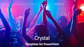  Presentation with crowd - Slide set featuring party - energetic crowd partying all night background and a navy blue colored foreground