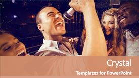  Presentation with friends - Colorful slides enhanced with party - flying colours against friends singing backdrop and a coral colored foreground