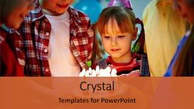  Presentation with kids birthday - Theme with party - group of adorable kids looking background and a red colored foreground