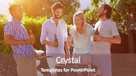  Presentation with alcoholic - Slide deck enhanced with party - group of friends having outdoor background and a tawny brown colored foreground