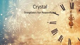  Presentation with new year - Theme consisting of happy hour party - new year's at midnight background and a lemonade colored foreground