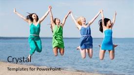  Presentation with bachelorette - Amazing PPT theme having bachelorette party - summer holidays and vacation backdrop and a light blue colored foreground