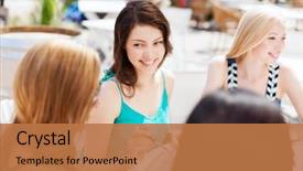  Presentation with summer holiday move - Amazing presentation theme having lunch party - summer holidays and vacation backdrop and a coral colored foreground