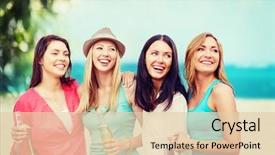  Presentation with summer party - Cool new presentation with bachelorette party - summer holidays and vacation backdrop and a lemonade colored foreground