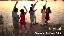  Presentation with dock - Beautiful presentation theme featuring party-at-the-dock backdrop and a tawny brown colored foreground