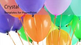  Presentation with balloons - Amazing slide set having party background - colorful balloons close up backdrop and a light blue colored foreground