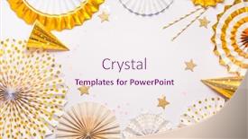  Presentation with party - Presentation with party-background-with-paper-fans background and a sky blue colored foreground