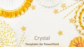  Presentation with party - Slide set with party-background-with-paper-fans background and a cream colored foreground