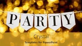  Presentation with birthday banner - PPT layouts with party-banner-bunting-in-front background and a gold colored foreground