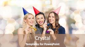  Presentation with party lights - Slide deck consisting of party caps and blower background and a coral colored foreground