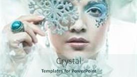  Presentation with silver snowflakes - PPT theme featuring party-christmas-and-people-concept background and a sky blue colored foreground