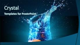  Presentation with cocktail party - Presentation design with cocktail in glass with splash background and a navy blue colored foreground