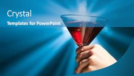  Presentation with cocktail party - Colorful PPT theme enhanced with party cocktail backdrop and a teal colored foreground