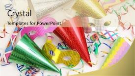  Presentation with pipes - Slides consisting of party-cone-caps-streamers-pipes background and a lemonade colored foreground