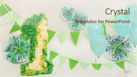  Presentation with shooting - PPT theme enhanced with party decor at photo shooting background and a sky blue colored foreground