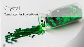  Presentation with green glass - Slide deck having party-decoration-and-holidays-concept background and a white colored foreground