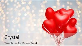  Presentation with helium - PPT layouts consisting of party decoration concept - red helium background and a lemonade colored foreground