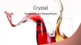  Presentation with white wine and red - PPT theme with party drinks - wine splashes isolated on white background and a white colored foreground