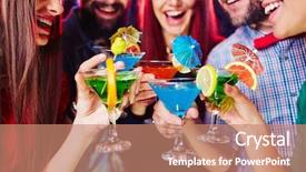  Presentation with colorful cocktails mojito red cocktail - Theme enhanced with party drinks - young people clinking their cocktails background and a coral colored foreground
