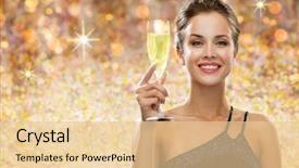  Presentation with champagne gold - Presentation theme consisting of party drinks people luxury background and a lemonade colored foreground