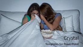  Presentation with pajama - Cool new PPT layouts with party entertainment and junk food backdrop and a light blue colored foreground