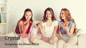  Presentation with energy food and junk food - Beautiful theme featuring party entertainment and junk food backdrop and a lemonade colored foreground