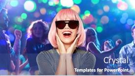  Presentation with black people - Beautiful presentation featuring party-fashion-and-people-concept backdrop and a ocean colored foreground