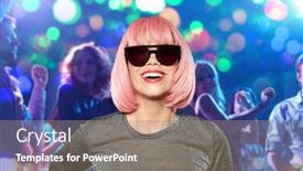  Presentation with black people - Beautiful presentation design featuring party-fashion-and-people-concept backdrop and a coral colored foreground