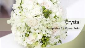  Presentation with white wedding - Slide set with party flwer - beautiful white wedding bouquet background and a  colored foreground