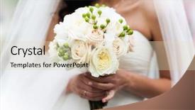  Presentation with white wedding - Presentation theme featuring party flwer - bride holding beautiful white wedding background and a lemonade colored foreground