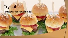  Presentation with burgers - Beautiful slides featuring party food finger food sliders backdrop and a coral colored foreground