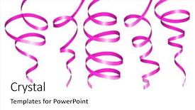  Presentation with pink ribbon hands - Cool new PPT theme with party frame - collection of pink holiday ribbon backdrop and a white colored foreground