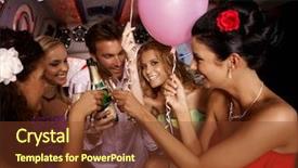  Presentation with champagne - Audience pleasing PPT theme consisting of party fun with champagne backdrop and a tawny brown colored foreground