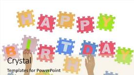  Presentation with happy 30th birthday word cloud - Colorful slides enhanced with coast of sylt north frisian backdrop and a lemonade colored foreground