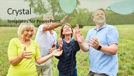  Presentation with summer party - Colorful presentation theme enhanced with party game in the garden backdrop and a  colored foreground