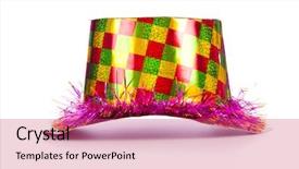  Presentation with party - Presentation theme with yellow ball of wool on white background background and a lemonade colored foreground