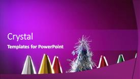  Presentation with hat - Presentation theme featuring party hat on the purple background background and a purple colored foreground