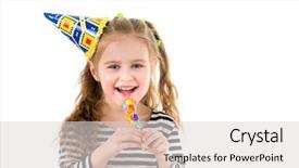  Presentation with bohemian party - Cool new presentation theme with party hat using party blower backdrop and a  colored foreground