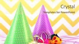  Presentation with pattern - Slide deck enhanced with party hats on a zigzag background and a cream colored foreground