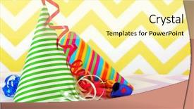  Presentation with pattern - PPT layouts enhanced with party hats on a zigzag background and a blonde colored foreground