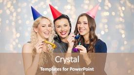  Presentation with party lights - Cool new theme with party hats with blower backdrop and a coral colored foreground
