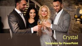  Presentation with elegant party - Audience pleasing slides consisting of party-holiday-with-friends-concept backdrop and a tawny brown colored foreground