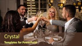 Presentation with elegant party - Theme featuring party-holiday-with-friends-concept background and a tawny brown colored foreground