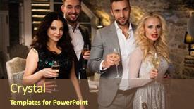  Presentation with elegant party - Presentation theme consisting of party-holiday-with-friends-concept background and a tawny brown colored foreground
