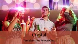  Presentation with alcohol - PPT theme enhanced with party holidays celebration nightlife background and a  colored foreground