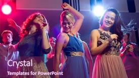  Presentation with celebration - Colorful slide deck enhanced with party holidays celebration nightlife backdrop and a violet colored foreground