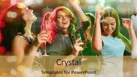  Presentation with holidays - Cool new presentation with party holidays celebration nightlife backdrop and a yellow colored foreground