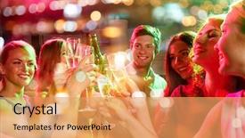  Presentation with holidays - Slide deck having party holidays celebration nightlife background and a yellow colored foreground