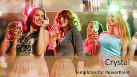  Presentation with celebration - Slides having party holidays celebration nightlife background and a coral colored foreground